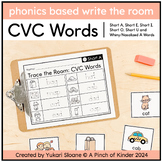 Phonics Based Trace/Write the Room: CVC Words