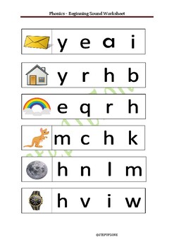 Phonics Beginning Sound Worksheet Sample by StepUpZone | TpT