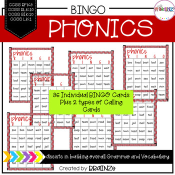 Preview of Phonics Bingo Activity Game | Pre K - Grade 2