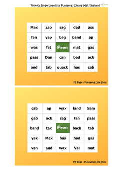 Preview of Phonics Bingo Sheets by Punsaeng