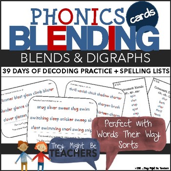 Preview of Phonics Blending Cards (Digraph and Blends Bundle)