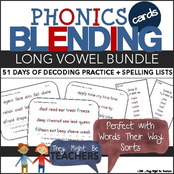 Preview of Phonics Blending Cards (Long Vowel Bundle)