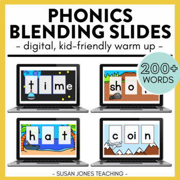 Preview of Phonics Blending Slides: Digital Phonics BUNDLE - over 400 words