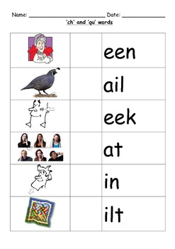 phonics blending words ch and qu by pudthila