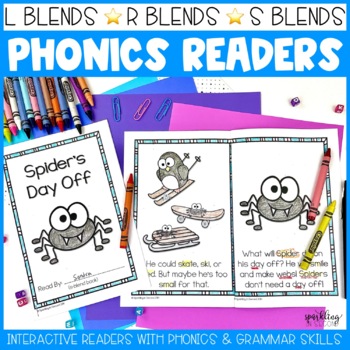 Preview of Printable Phonics Decodable Readers | L Blends R Blends S Blends