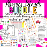 Phonics Blends Bundle NO PREP Lesson Slides, Activities, W