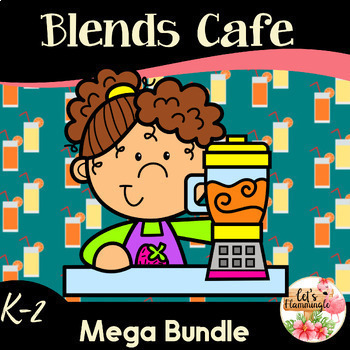 Preview of Phonics Blending and Segmenting Blends Smoothie Shop  Bundle 