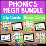 Phonics Boom Cards and Clip Cards for Phonics Centers and 