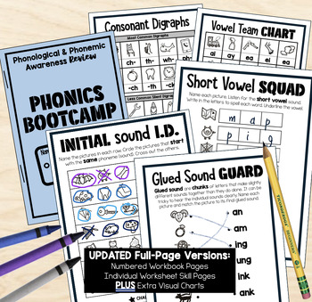 Preview of Phonics Bootcamp - Phonemic & Phonological Awareness Review Workbook