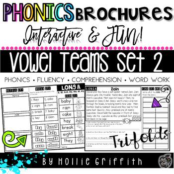 Preview of Vowel Teams Fluency and Reading Comprehension Passages SET 2 | Phonics Brochures