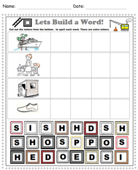 Preview of Phonics: Building words 7 color Remote Learning worksheet