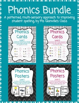 Preview of Phonics Bundle - Flashcards and Posters Levels 1 and 2