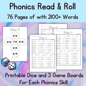 Phonics Games Bundle: Decodable Sentences, Bingo Games, Roll & Read ...