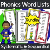 Phonics Bundle of Word Lists - Short Vowel, Long Vowel, R-