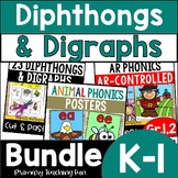 Phonics Bundle with  Diphthongs and Digraphs Worksheets, G