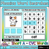 Phonics CVC Word Search & Type - Short A Boom Cards Distan