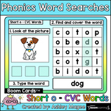 Phonics CVC Word Search & Type - Short O Boom Cards Distan