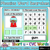 Phonics CVC Word Search & Type - Short U Boom Cards Distan