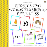 Phonics CVC Words Flashcard F, FF, L, LL, SS