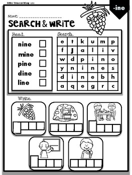 phonics cvce long vowels search write kindergarten