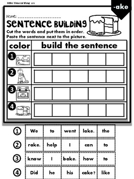 phonics cvce long vowels sentence building by mrs wong tpt