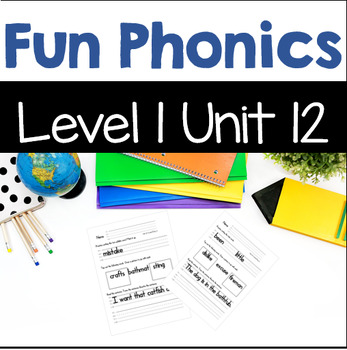 Preview of Phonics CVCe, 2 syllable words Trick Word Practice Fun Phonics Level 1 Unit 12