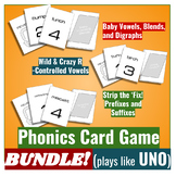 Phonics Card Game BUNDLE (Plays Like UNO)