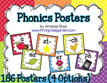 Preview of Phonics Posters {186 Posters - 4 Options}