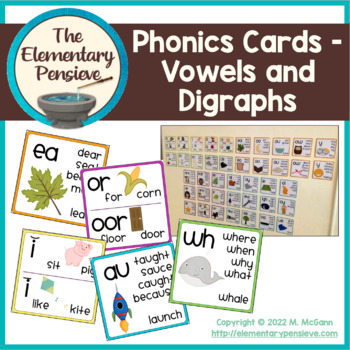 Preview of Phonics Cards - Vowels and Digraphs