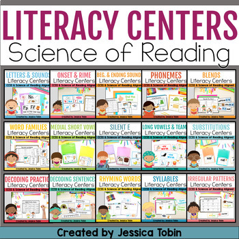 Preview of Phonics Centers Bundle - Common Core Skills and Science of Reading Aligned