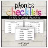 Phonics Checklists | Decoding Assessments | 22 Patterns