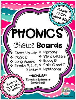 Preview of Phonics Choice Board Bundle - Distance Learning Resource