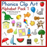 Phonics Clip Art:  Alphabet Pack 1 COLOR