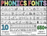Phonics Clip Art Fonts BUNDLE (Personal or Commercial use)