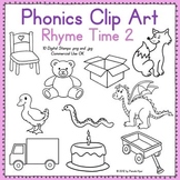 Phonics Clip Art:  Rhyme Time 2