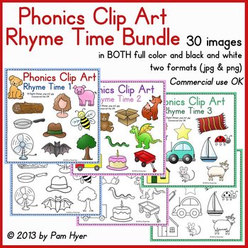 Preview of Phonics Clip Art:  Rhyme Time BUNDLE