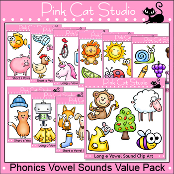 Preview of Long and Short Vowel Sounds Clip Art Value Pack