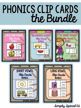 Preview of Phonics Task Cards Bundle