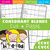 Consonant Blends Cut and Paste Worksheet Activities