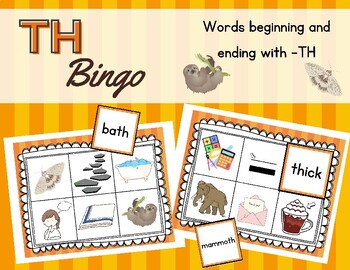 Preview of Phonics Consonant Digraph -TH Bingo Game