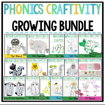 Preview of Phonics Craft and Activity GROWING BUNDLE