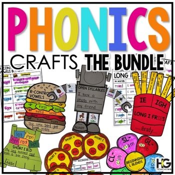 Preview of Phonics Crafts THE BUNDLE | Reading Fluency Activities and Phonics Practice