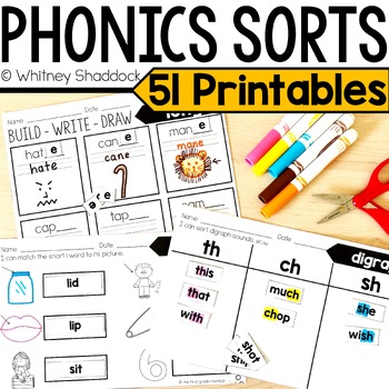 Preview of Phonics Sorts Worksheets for First Grade