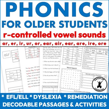 Preview of Phonics Decodable Passages Older Struggling Readers R-controlled Vocalic R