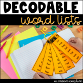 Decodable Word Lists | Phonics Fluency Decodable Word List