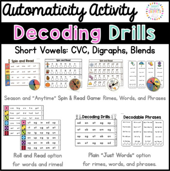 Preview of Phonics Decoding Drill: Short Vowels