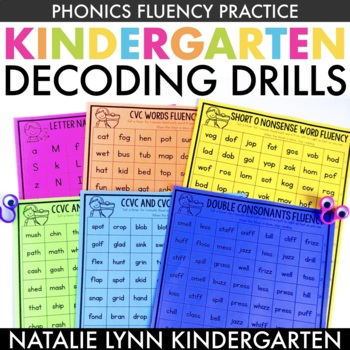 Preview of Kindergarten Phonics Decoding Drills | Letter Naming & Sounds | Reading Fluency