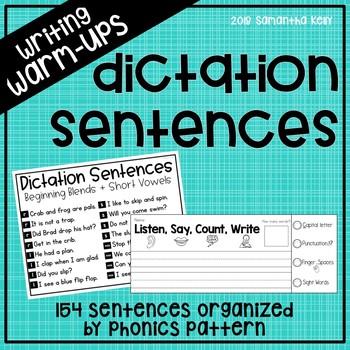 Preview of Phonics Dictation Sentences | Sentence Writing 
