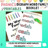 Phonics Digraph Color the Word Family Booklet