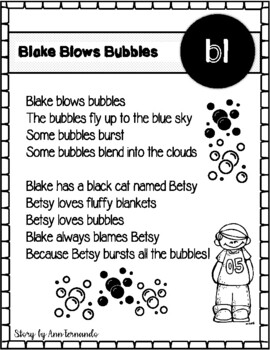 Preview of Phonics, Digraphs, and Blends Reading Comprehension, Vocab: bl word family FREE